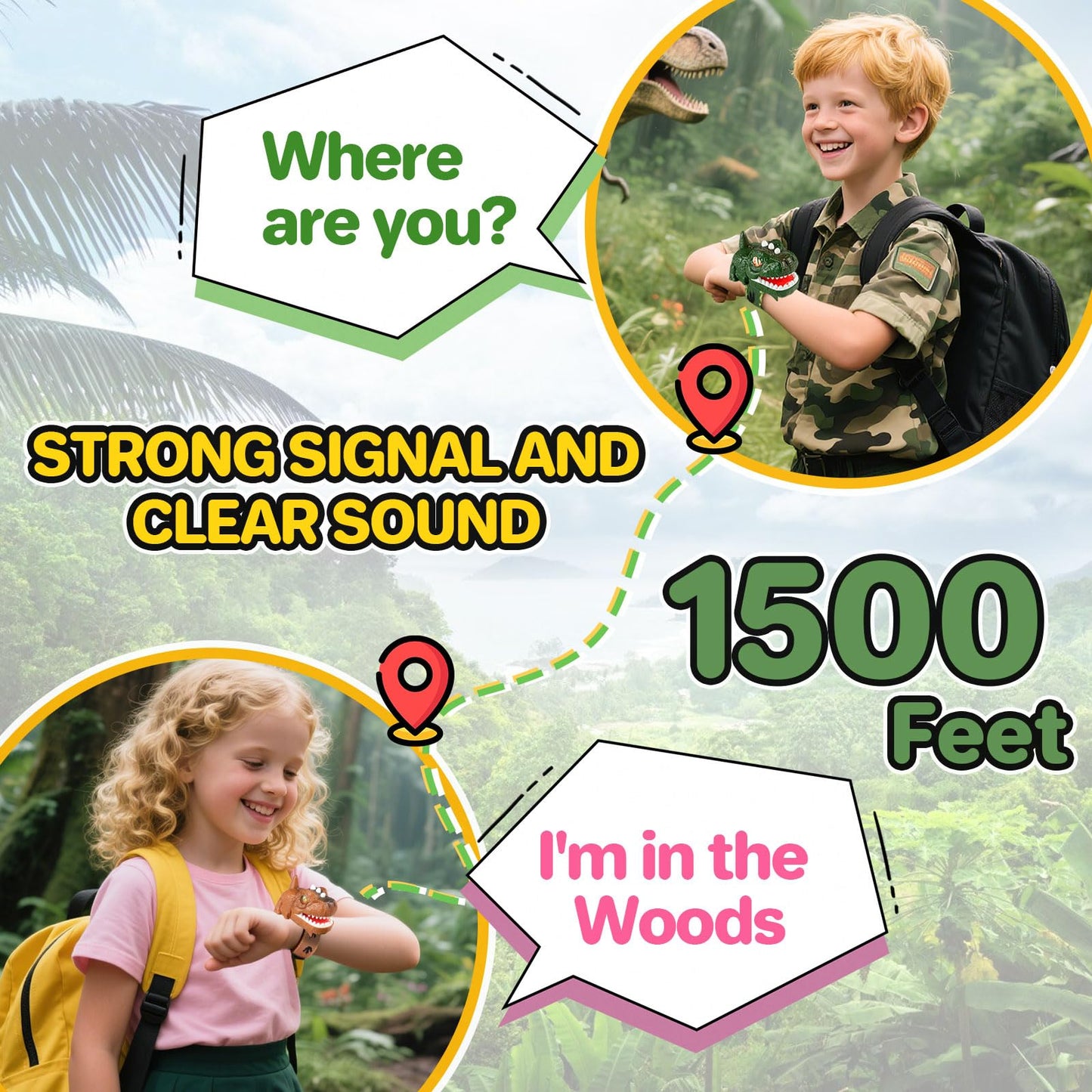 Close up of the realistic 3D eyes and moving mouth on the Cxjoigxi dinosaur two way radio.