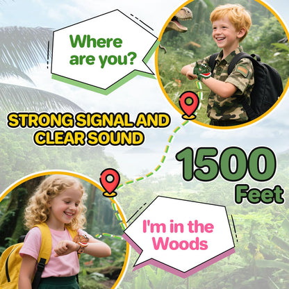 Close up of the realistic 3D eyes and moving mouth on the Cxjoigxi dinosaur two way radio.
