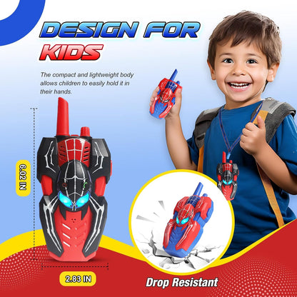 Spider themed long range communication toy set back view battery compartment
