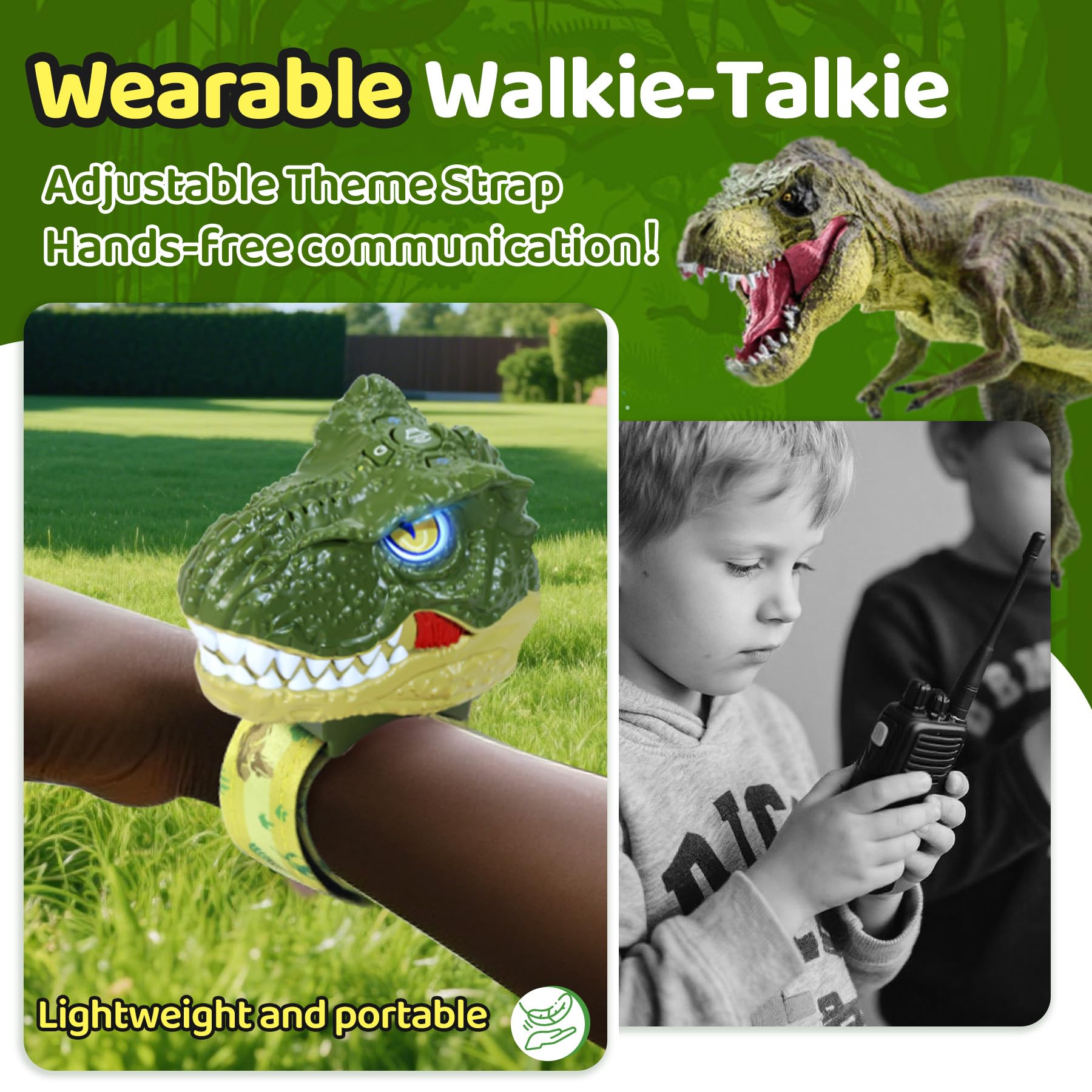 Side profile of the prehistoric T-Rex head microphone housing on the Vvinca wearable communication gear