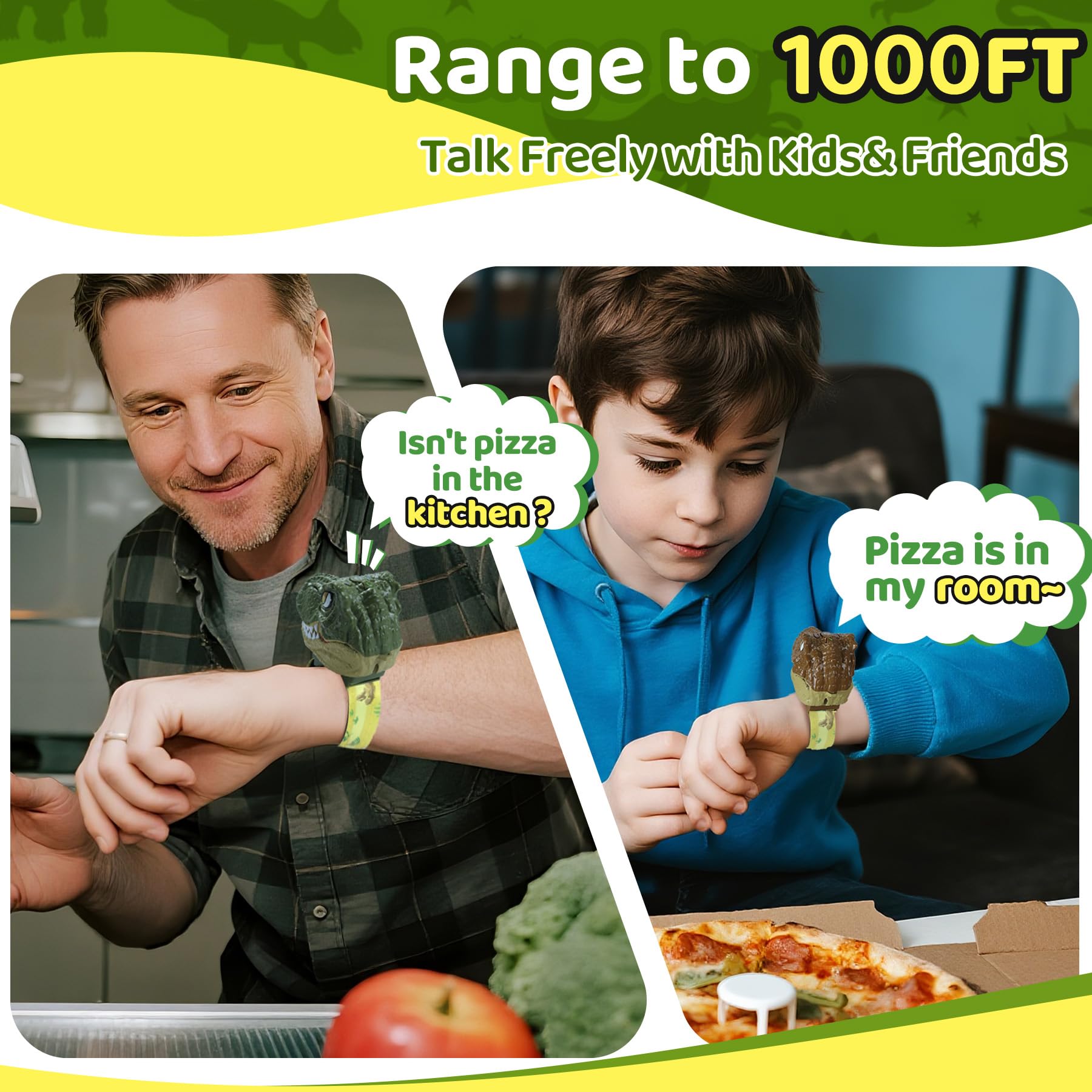 Vvinca walkie talkies for kids showing the simple push to talk operation button for toddlers