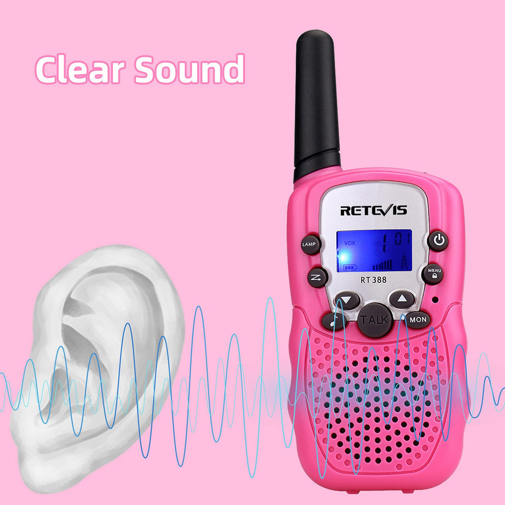 Side angle of lightweight pink communication toys designed with ergonomic grip panels for small hands