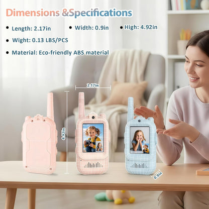 YUSSBCU two pack kids video radio set showcasing integrated lens and speaker placement
