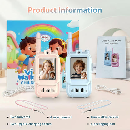 Rechargeable kids handheld electronic communication toys with attached wrist lanyards
