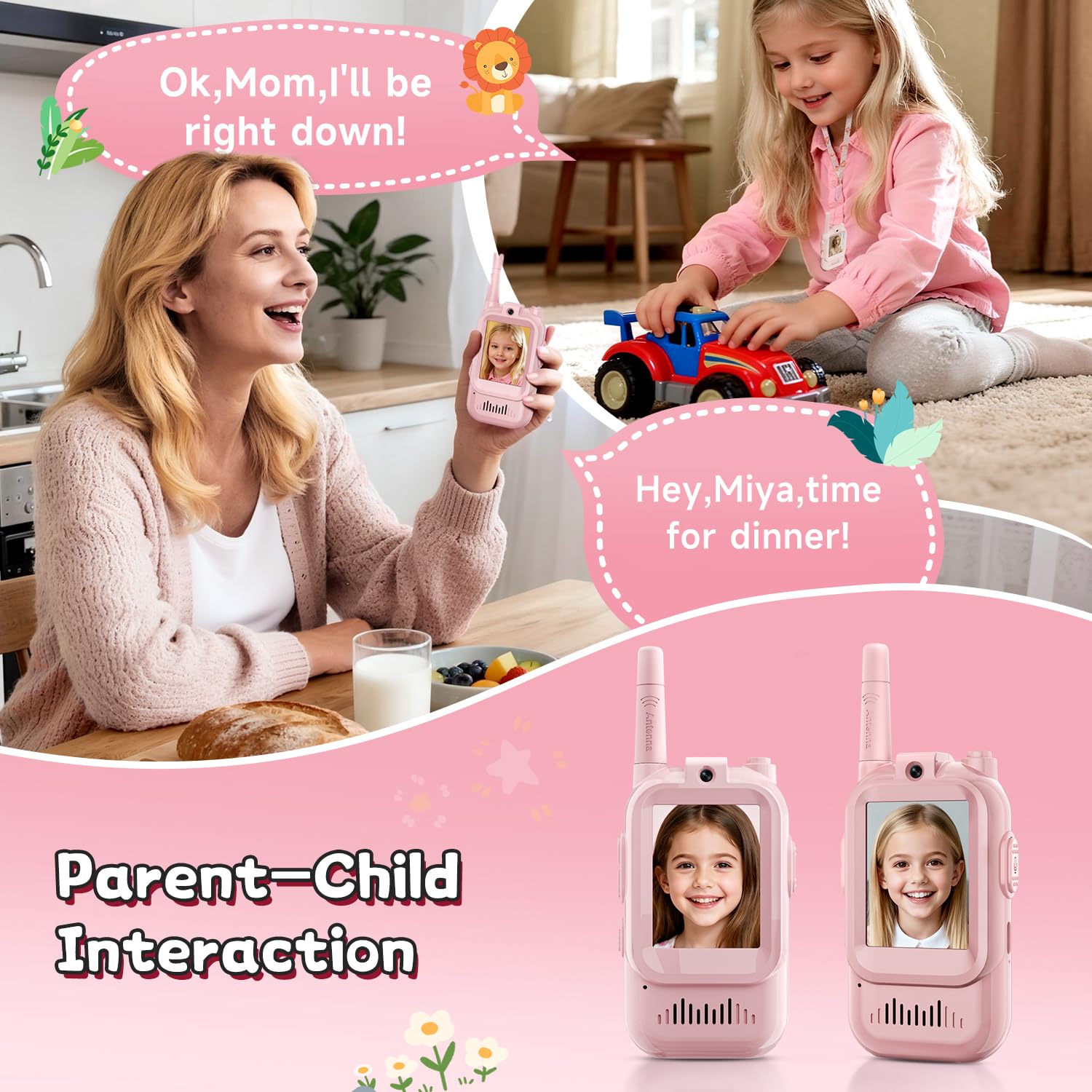 Kids active outdoor toy walkie talkie set with charging cables