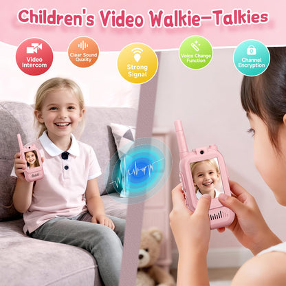 Shockproof walkie talkie devices for children showing lanyard attachment points