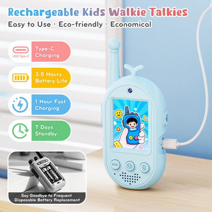 Rechargeable electronic toy set for indoor and outdoor camping activities showing USB-C ports