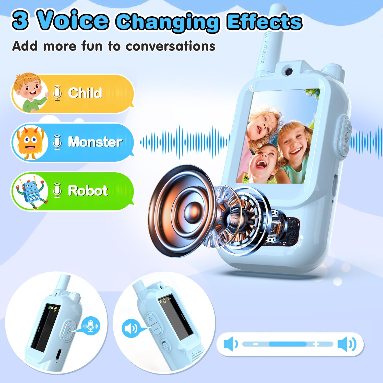 FISHOAKY long range children communication devices with attached premium neck lanyards