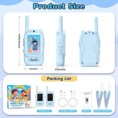 FISHOAKY outdoor adventure two-way radios with drop-resistant blue plastic casing