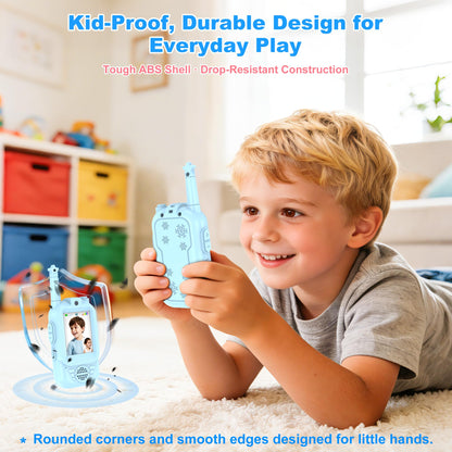 EvznFeo portable communication toy for boys and girls showing internal menu settings and voice changing options
