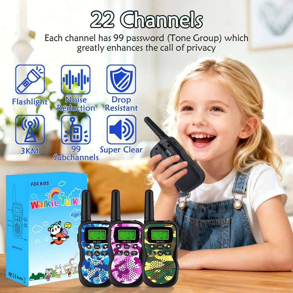 Durable toy radios for boys and girls with secure belt clips attached
