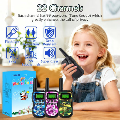 Durable toy radios for boys and girls with secure belt clips attached