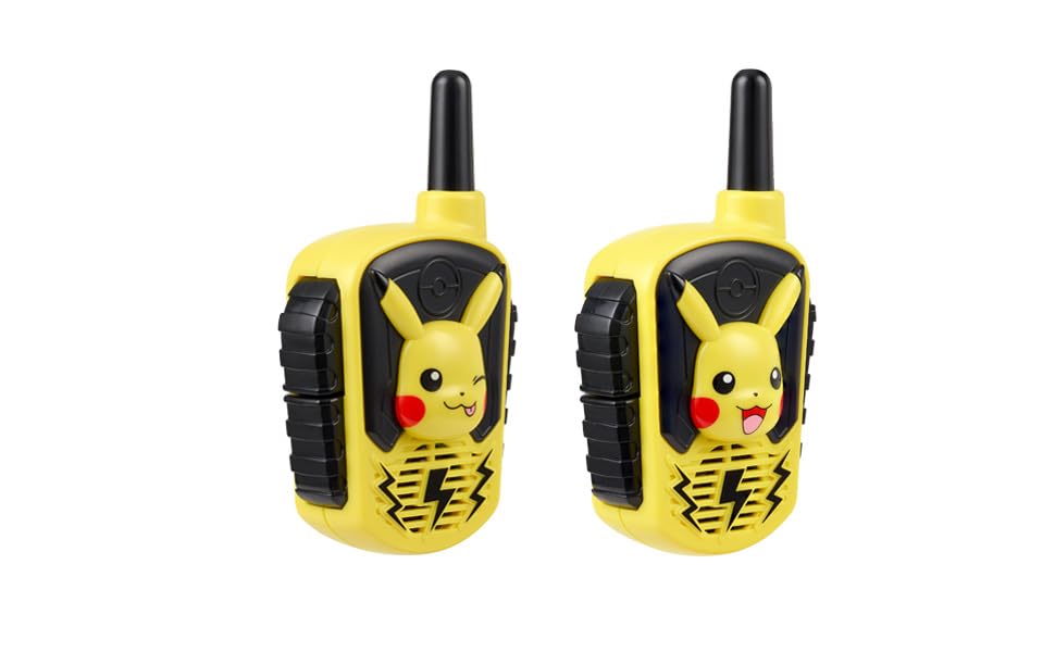 Close up view of the character graphics on the eKids Pokemon portable walkie talkies.