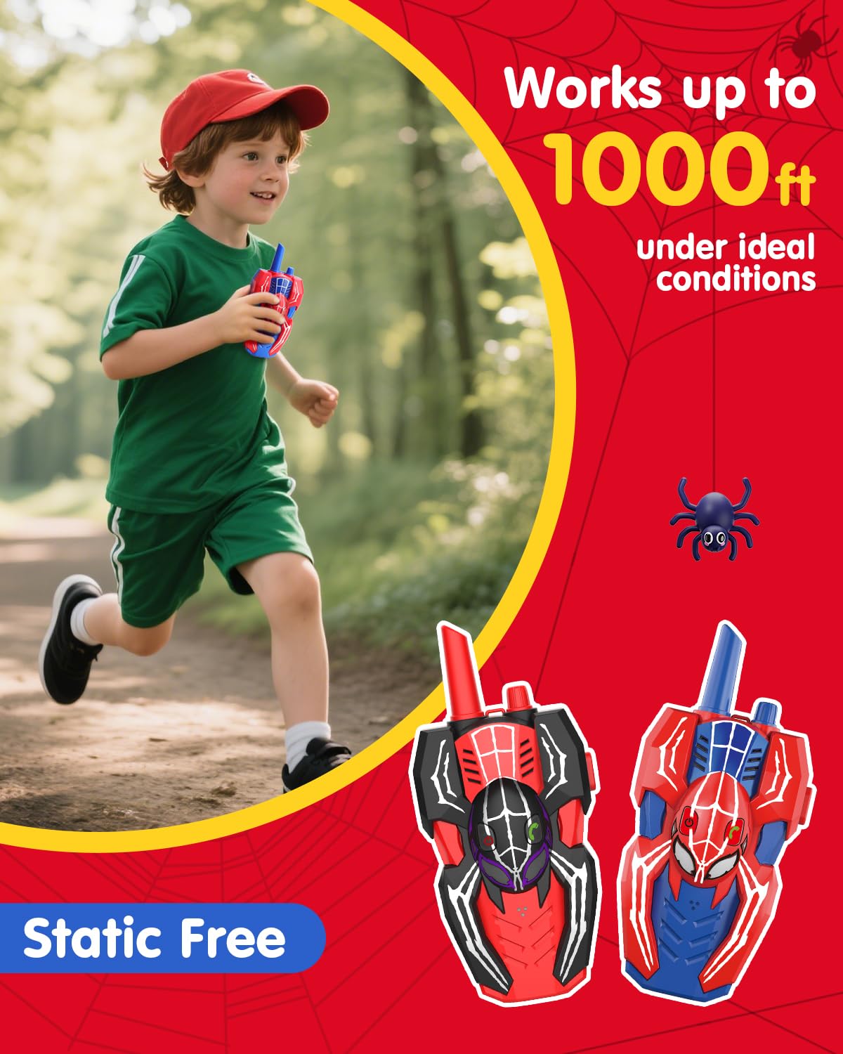 Humzo children two way radios showing the lightweight sixty gram design held by a child