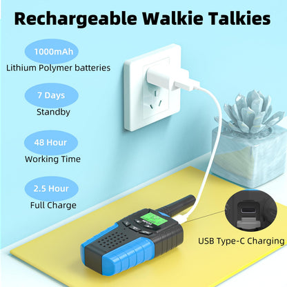 Mfcir 2 way radio toy for children displaying the integrated LED flashlight feature in use