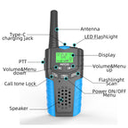 Mfcir outdoor adventure walkie talkies for boys and girls highlighting the clear 22 channel interface