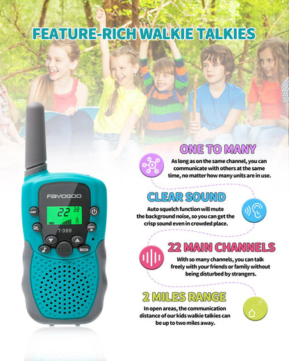 Close up view of the built in light emitting diode flashlight feature on top of the pink walkie talkie