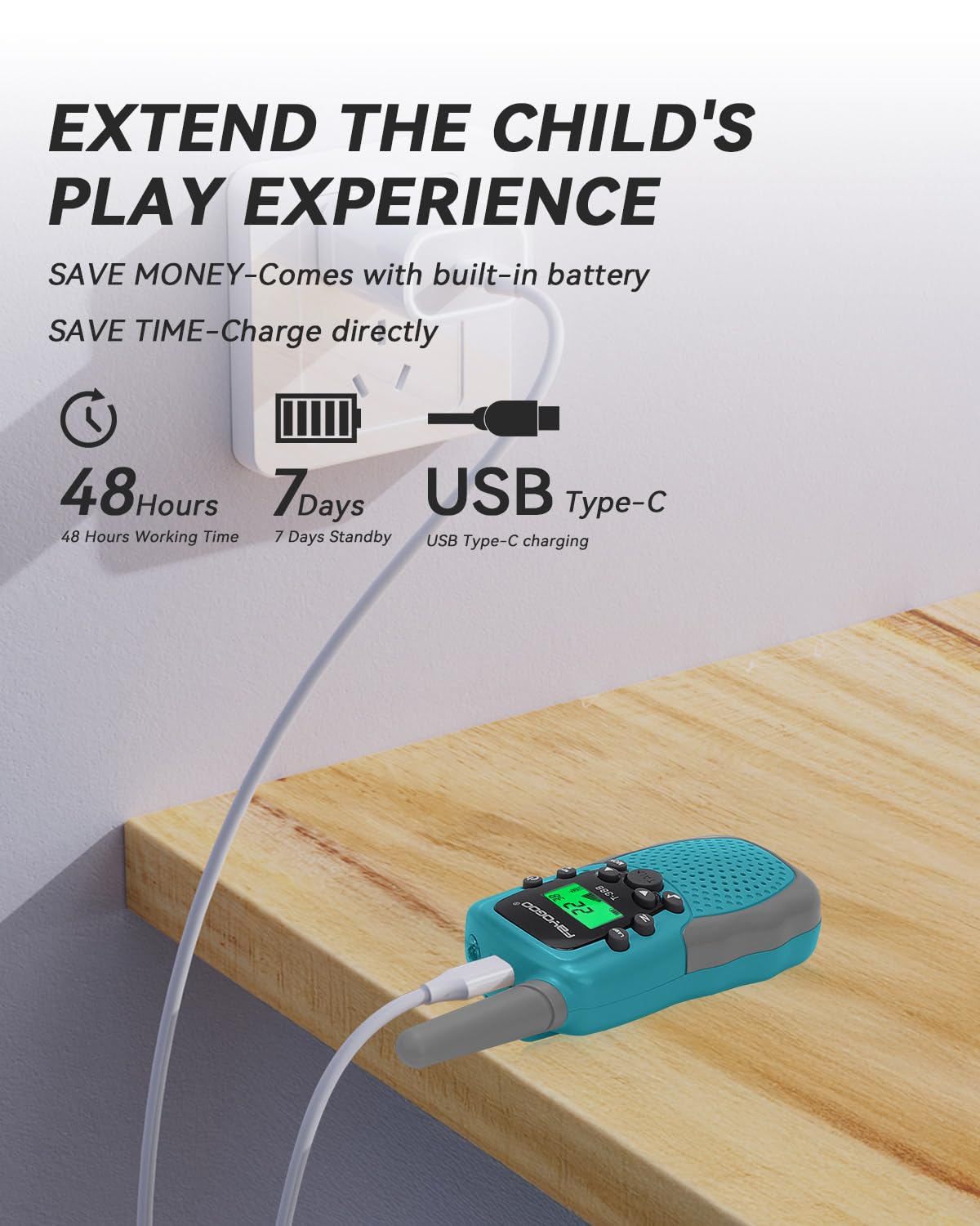 The complete FAYOGOO toy set including three rechargeable units charging accessories and decorative stickers