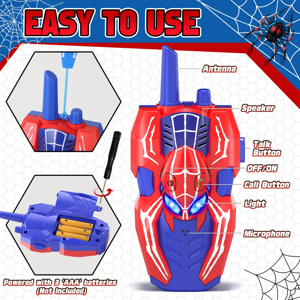 SOGAWEBB spider interphone toys highlighting the antenna and simple push to talk button layout