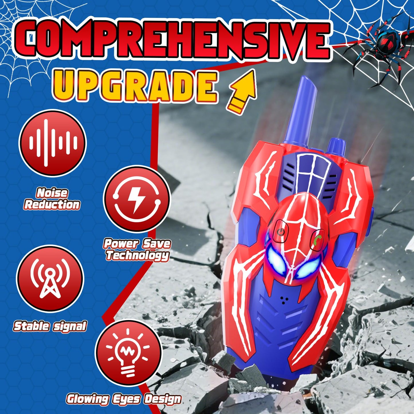 SOGAWEBB outdoor kids walkie talkies demonstrating the secure rear belt clip attachment