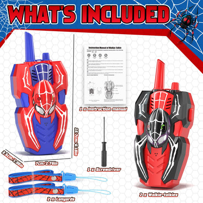 SOGAWEBB spider adventure walkie talkie pair showing the battery compartment layout