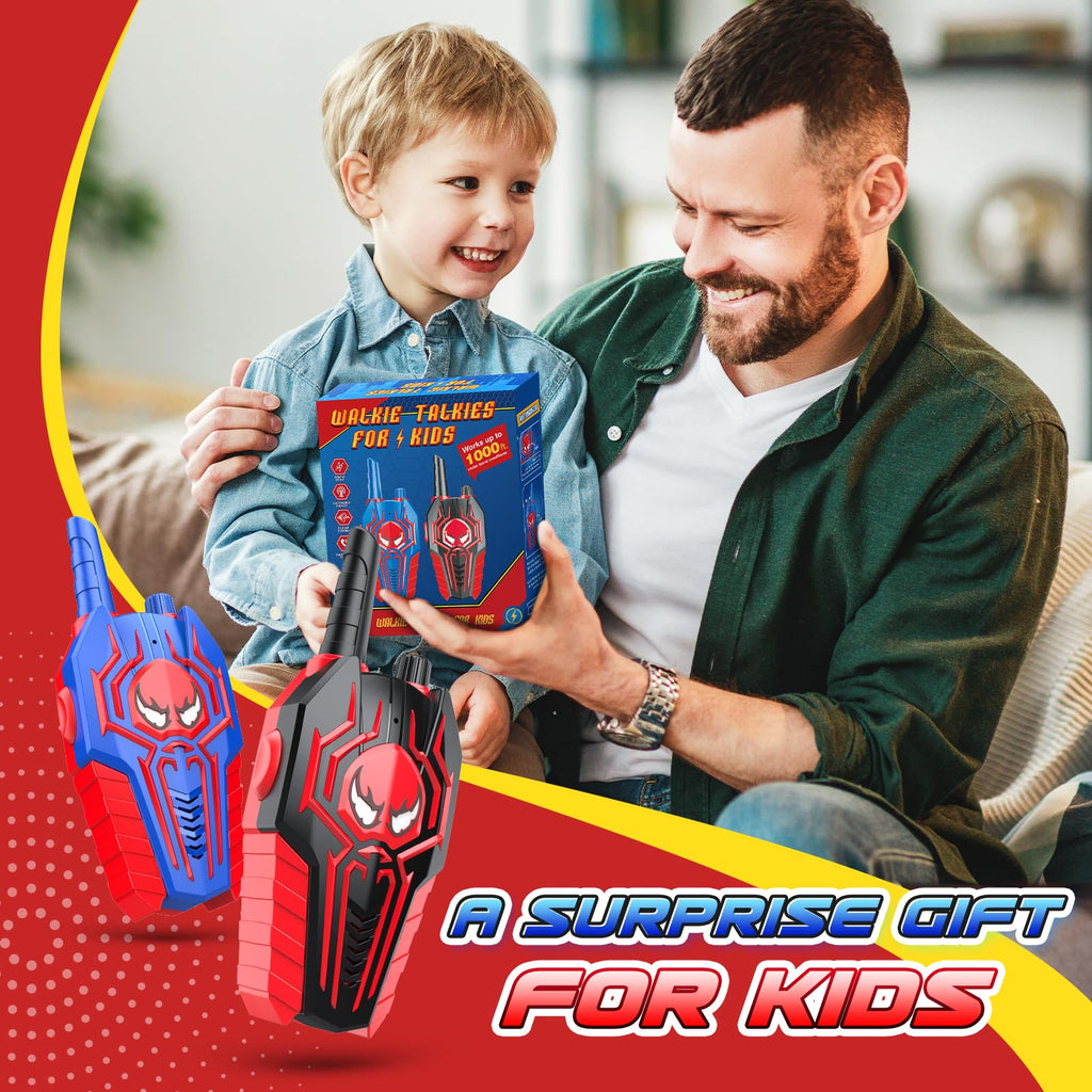 JovialToyz imported blue spider walkie talkies packaged and ready for outdoor backyard play