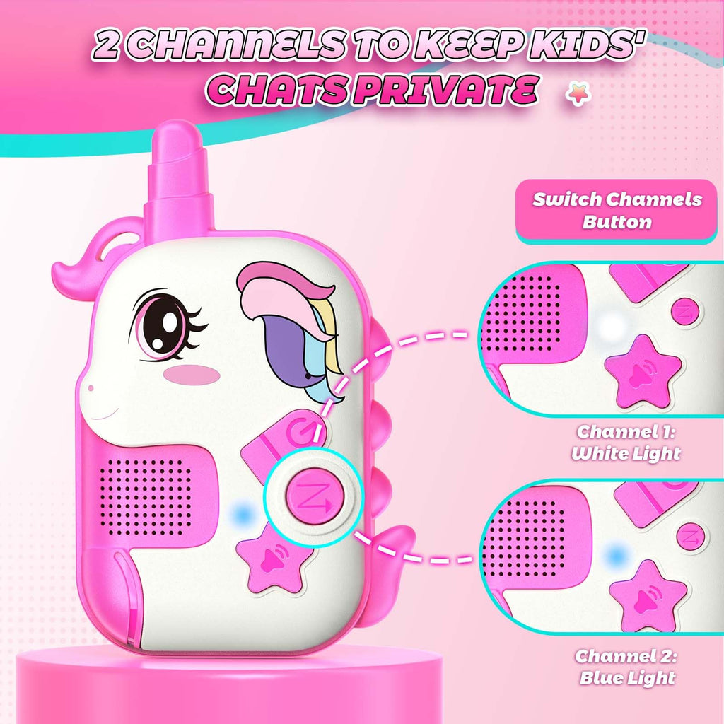 Shockproof purple and pink unicorn adventure toys with safe volume limits for kids