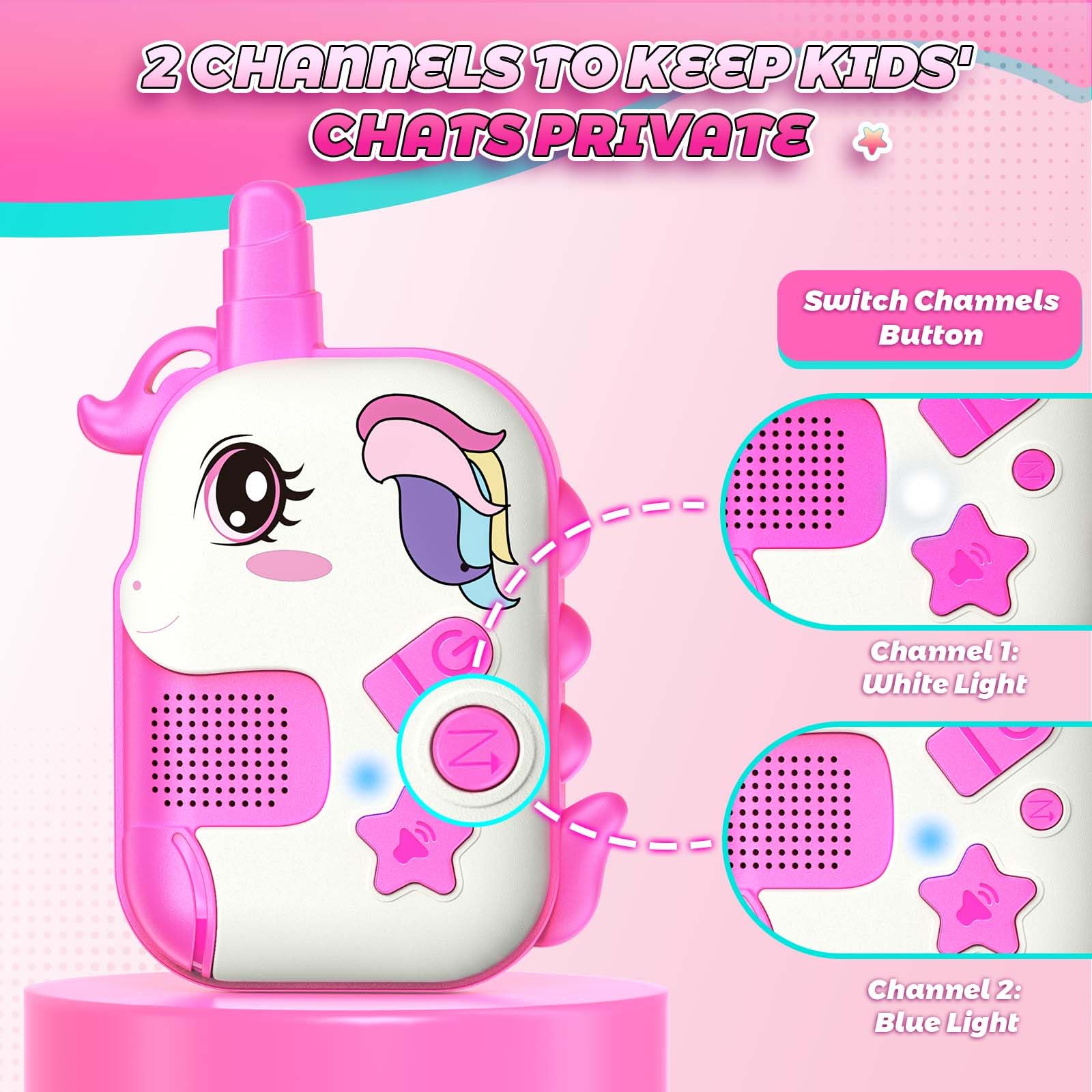 Shockproof purple and pink unicorn adventure toys with safe volume limits for kids