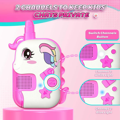 Shockproof purple and pink unicorn adventure toys with safe volume limits for kids