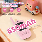 Kids smart interactive walkie talkie device showing the ergonomic button layout for small hands