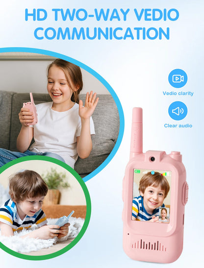 Fabeto children communication device with built-in high definition camera lens and secure lanyard attachment