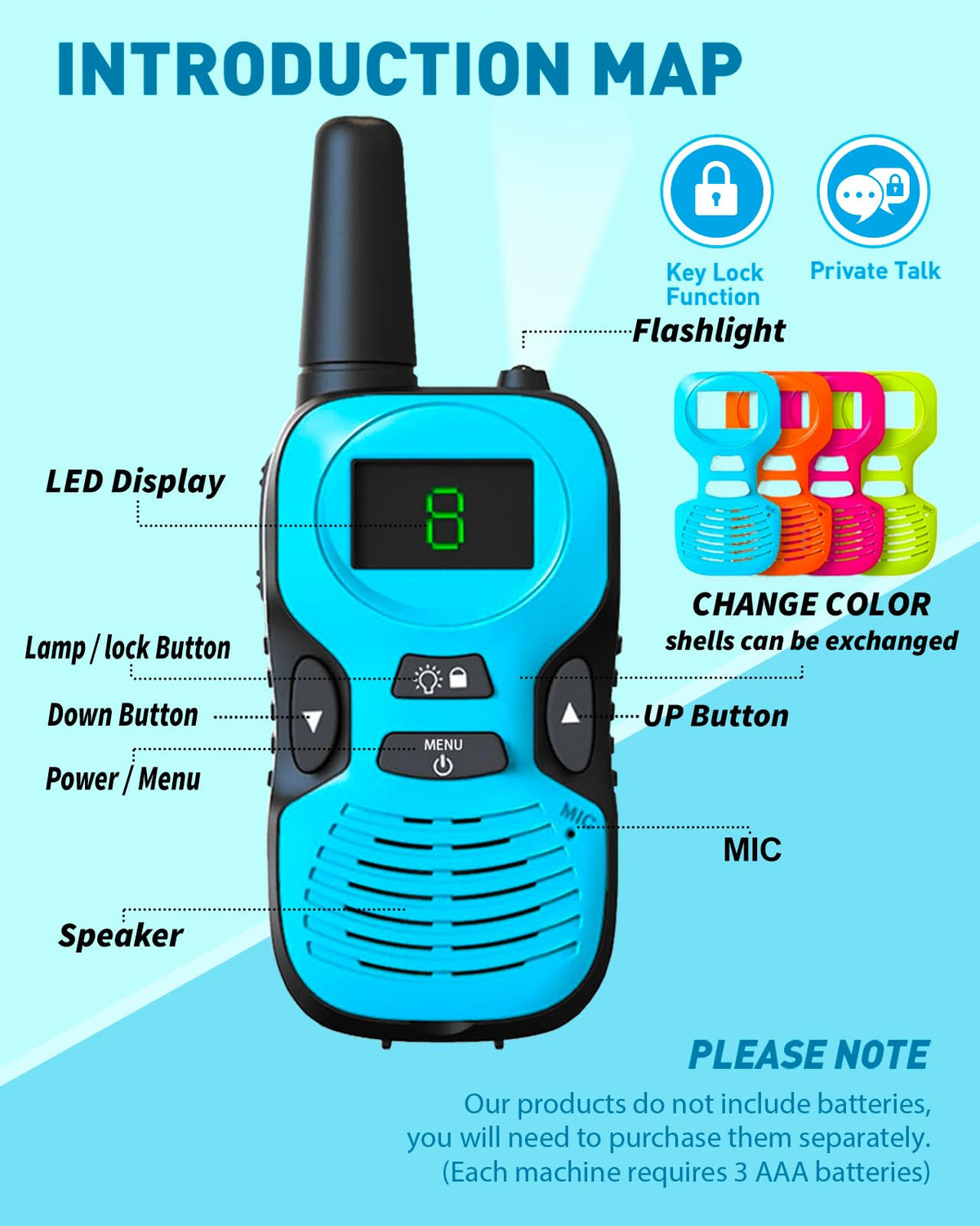 Hetyue long range children radios with built in flashlights shining bright