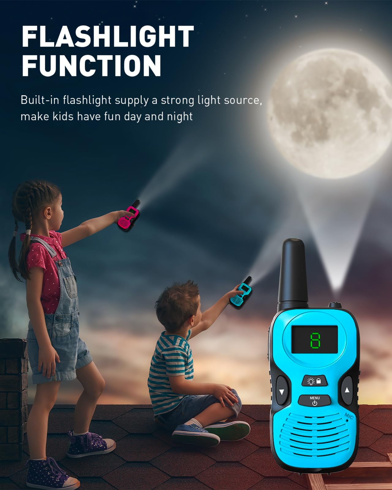 Hetyue compact toy radios showing the secure battery compartment side view