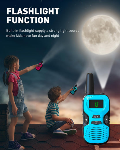 Hetyue compact toy radios showing the secure battery compartment side view