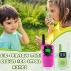 Back view of the Holiky two way radio toy showing the battery compartment designed for three AAA batteries.