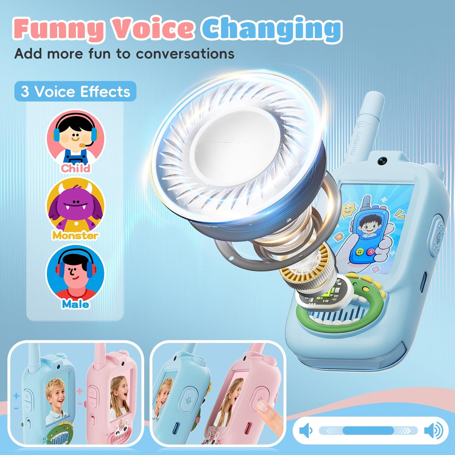 Rechargeable video walkie talkies side angle highlighting the durable protective casing
