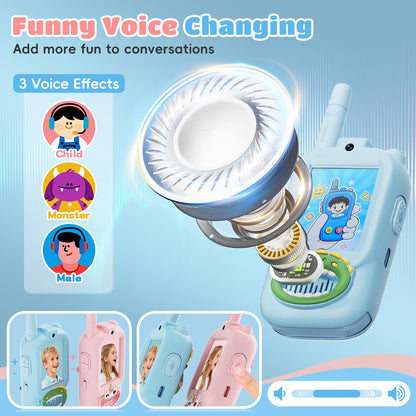 Rechargeable video walkie talkies side angle highlighting the durable protective casing
