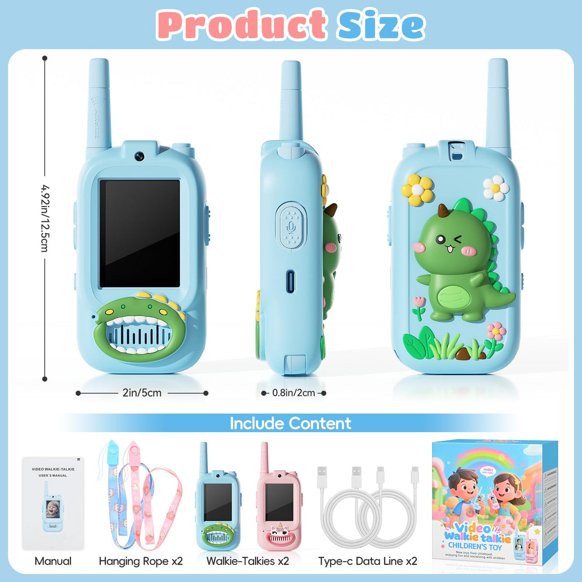 FHskFH children two way radio display showing real time video communication feature