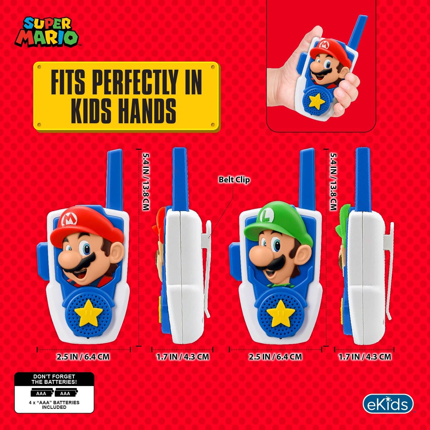 Static free kids communication toys set of two featuring classic Nintendo characters