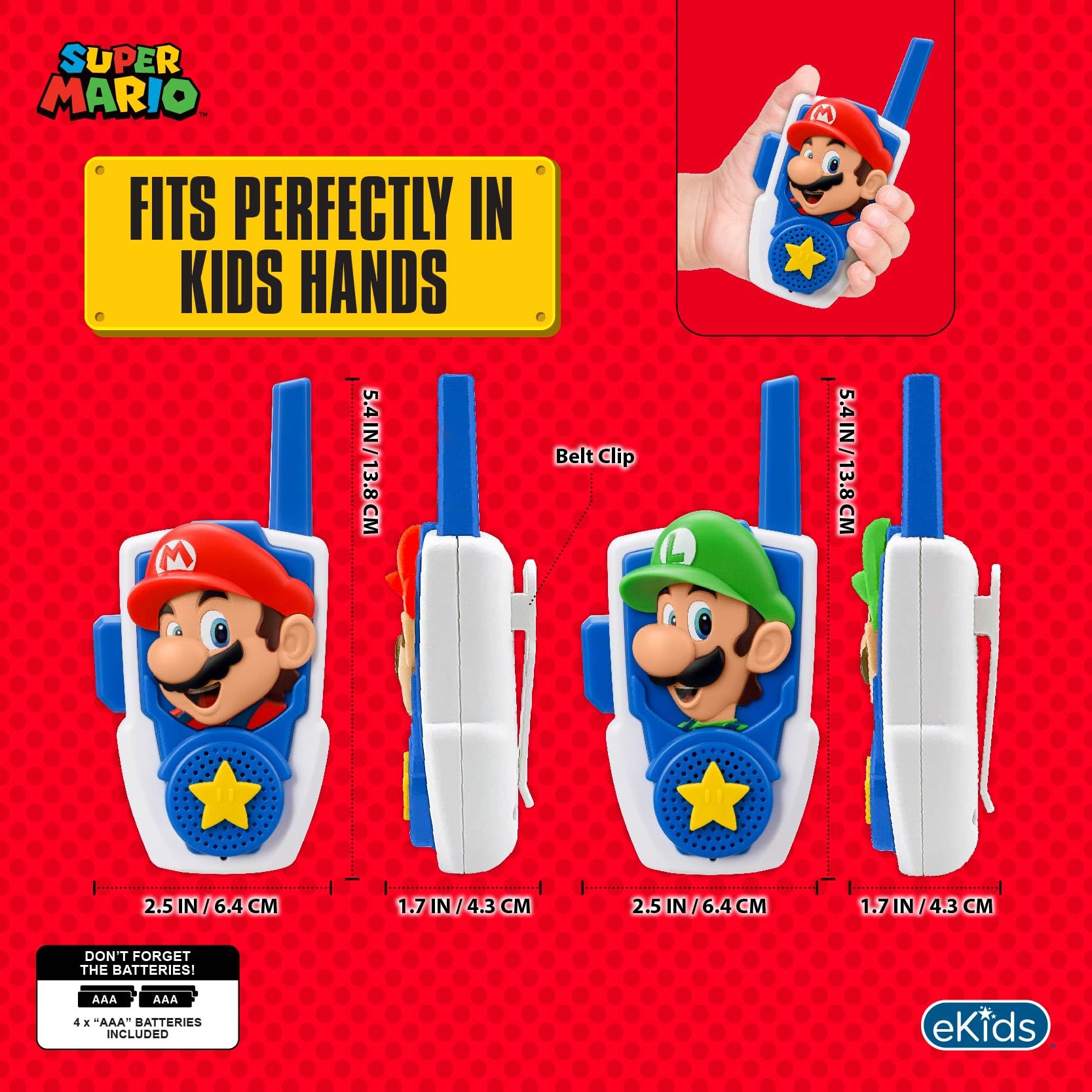 Static free kids communication toys set of two featuring classic Nintendo characters