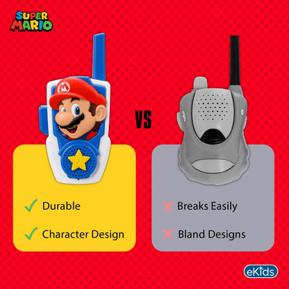 Handheld outdoor adventure walkie talkies for children showing battery compartment layout