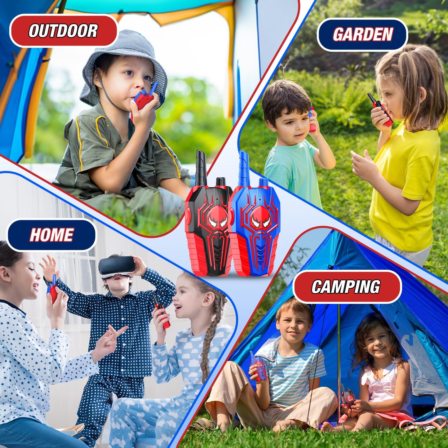 Spider design children communication toy highlighting the simple push to talk button feature
