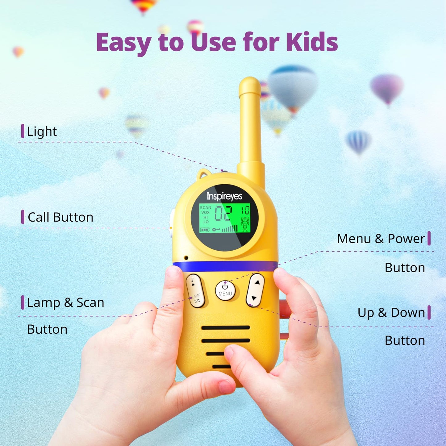Side view highlighting the ergonomic grip design and compact dimensions suitable for young children hands.
