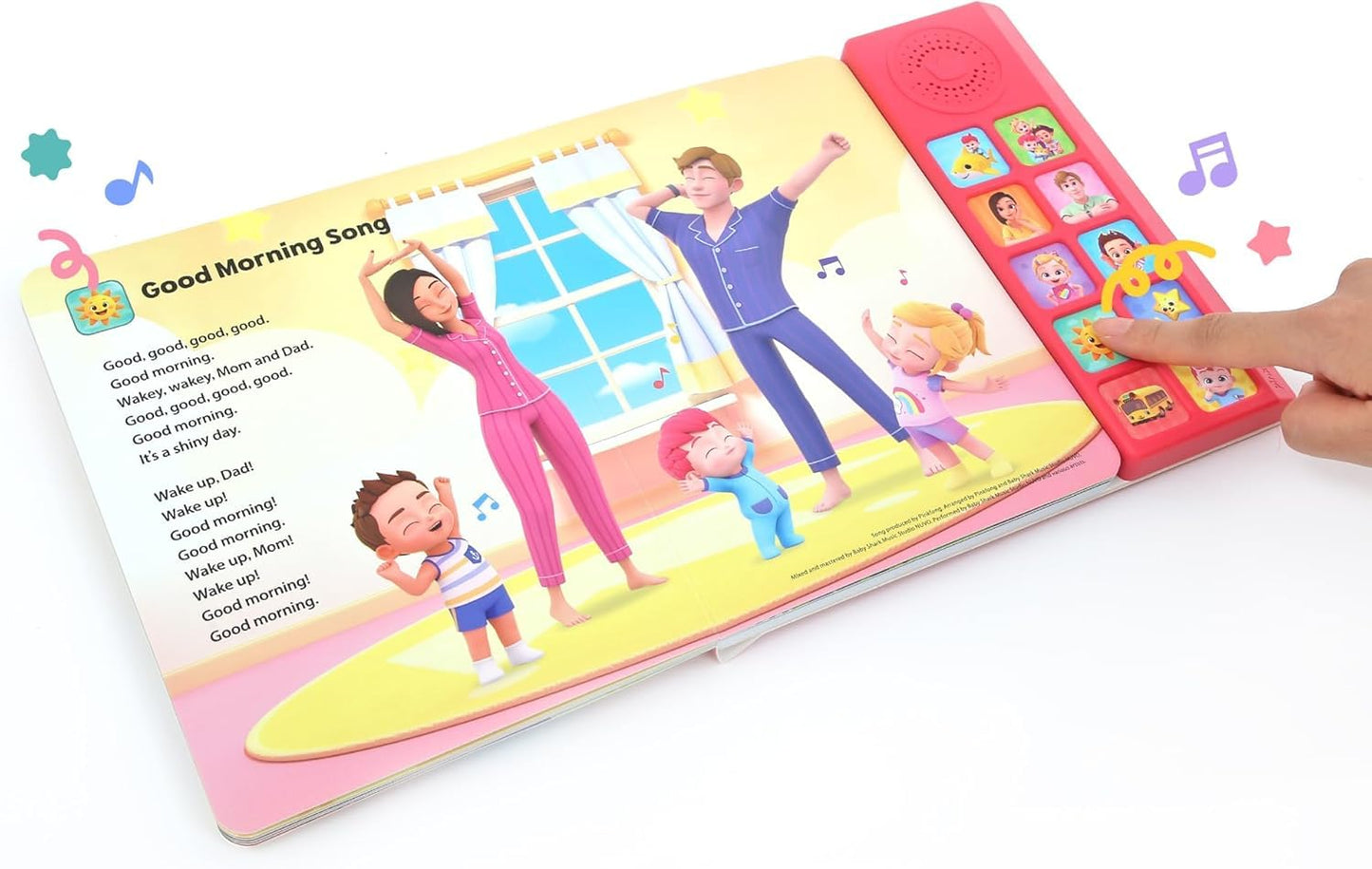 Bebefinn Sing-Along book showing colorful illustrated pages