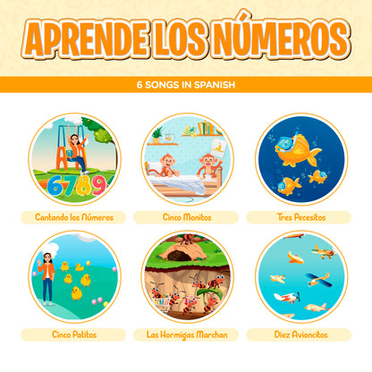 Educational Spanish counting book for kids with Isa character