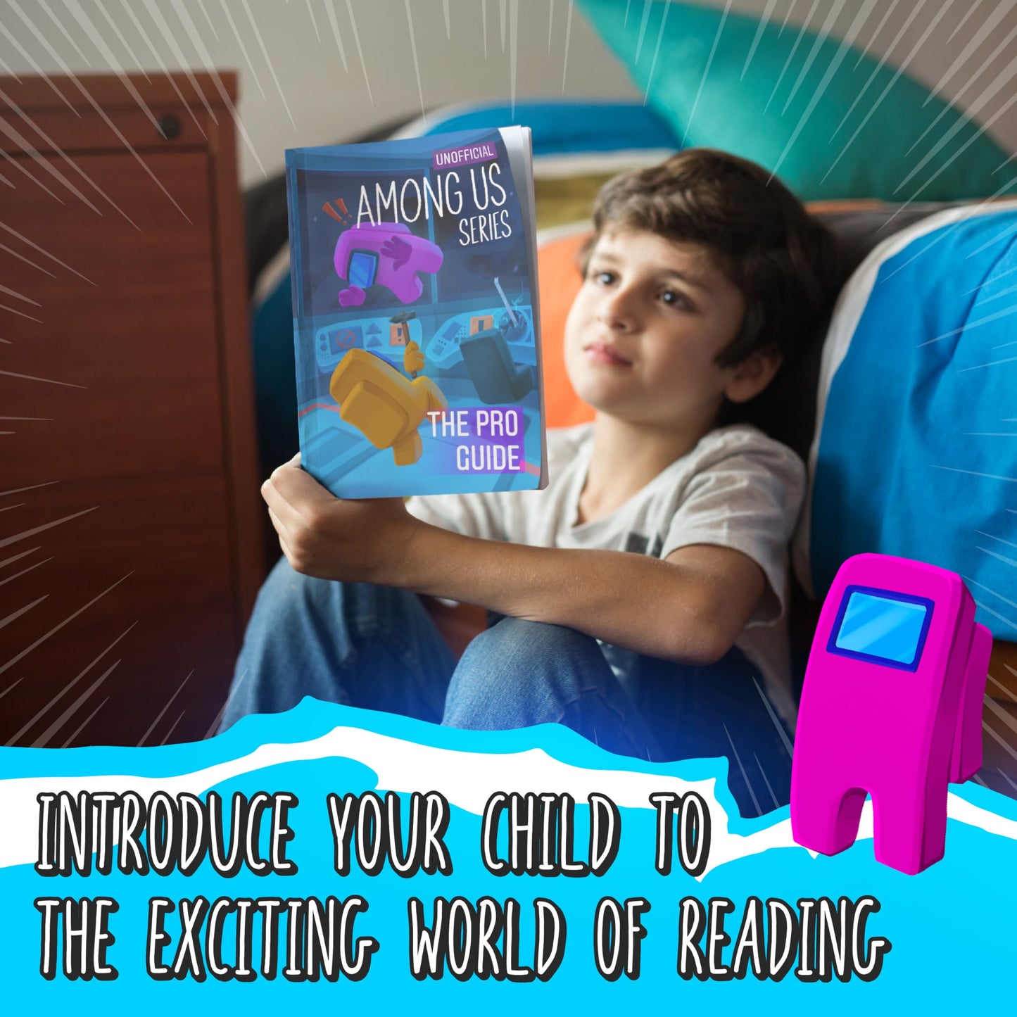 Children reading Among Us inspired adventure diaries