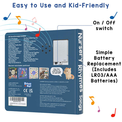 Educational Learning Bugs musical toy book for toddlers aged 1-3 years