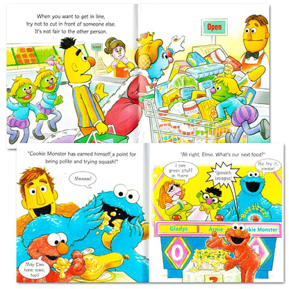 Child holding Sesame Street Elmo Manners Book