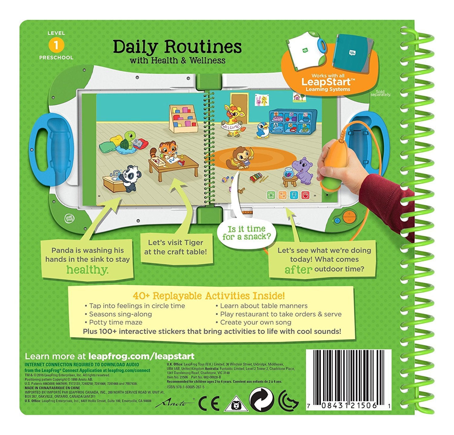 Close up of LeapFrog LeapStart interactive book pages with vibrant illustrations