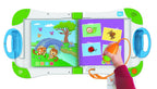 Child using LeapFrog pen on the Daily Routines and Health book